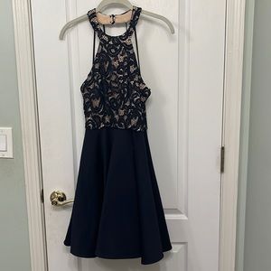 B Darlin Navy Blue Homecoming Dress, Size 3/4